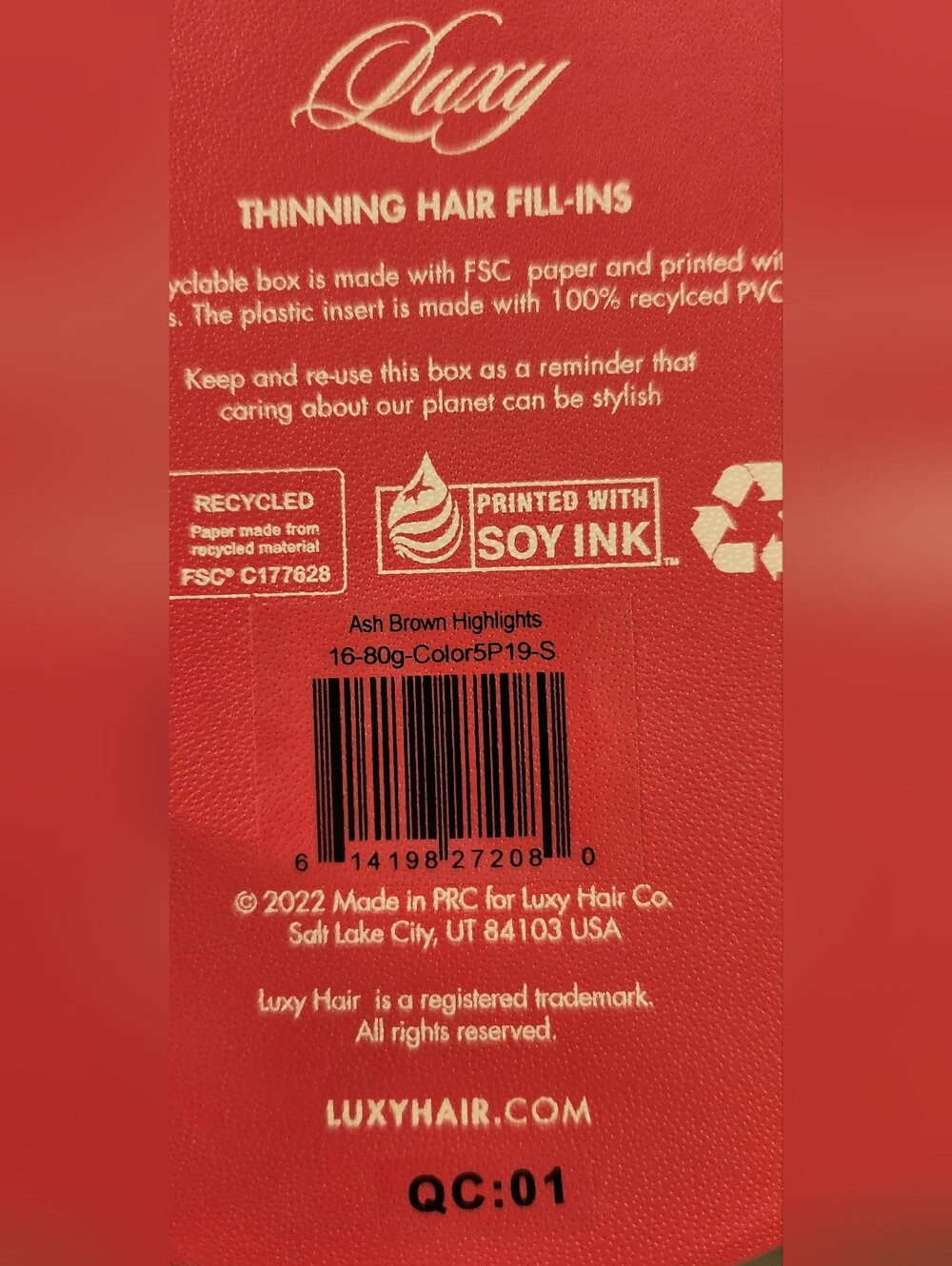 Thinning Hair Fill-ins / Ash Brown Highlights 16 In. - Picture 6 of 6